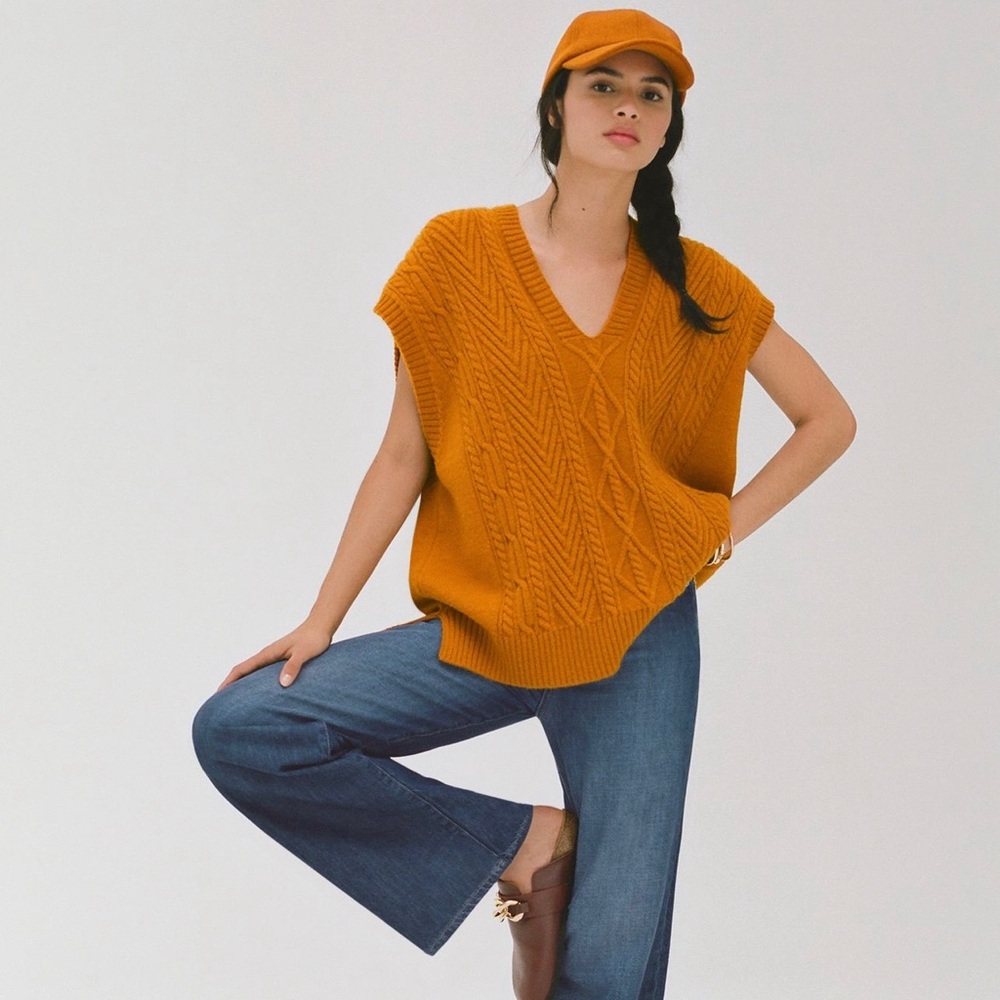 NWT Anthropologie Pilcro Cable-Knit Tunic Vest